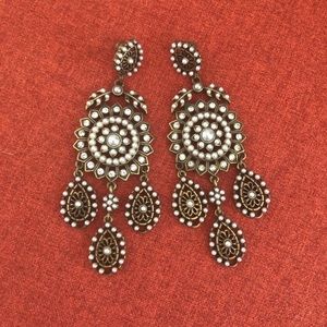 Leaf & flower statement earrings.